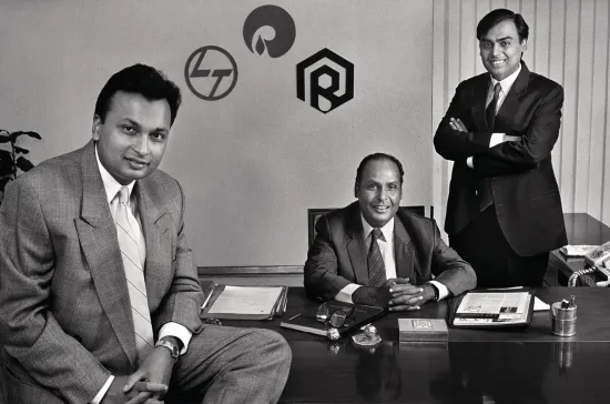 Mukesh Ambani with Father and Brother Mukesh Ambani with Father and Brother