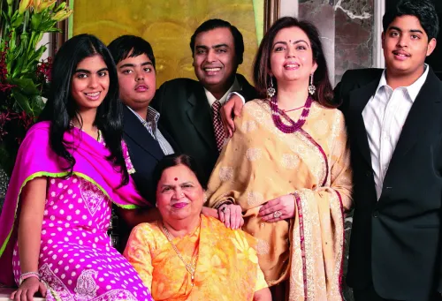 Mukesh Ambani with his Family Mukesh Ambani with his Family
